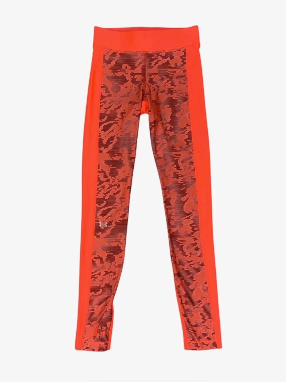 Under Armour Compression Leggings Heat Gear Women Sz Large Orange and Black